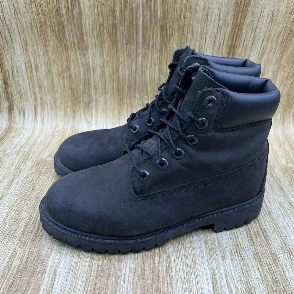 Timberland Premium 6-Inch Waterproof Youth Size 5Y Black Ankle Boots Shoes 12907